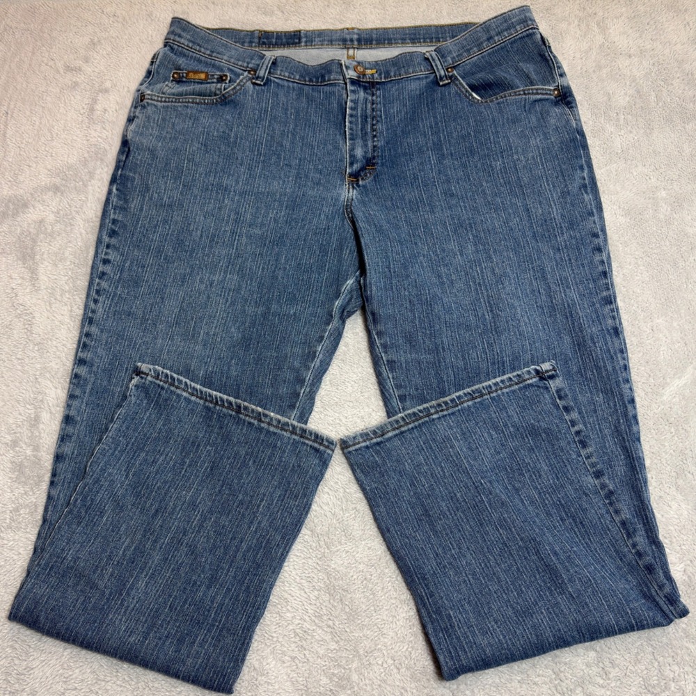Riders by Lee Straight Leg Jeans Women's 18W Medium Blue Stretch Denim Mid Rise